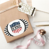 Sticker Ovale BERNIE étoiles et rayures (Cadeaux)