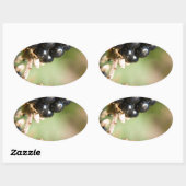 Sticker Ovale Berries d'automne (Feuille)