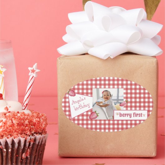 Sticker Ovale Berry Premier anniversaire (Fête)