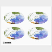 Sticker Ovale Betta fish (Feuille)