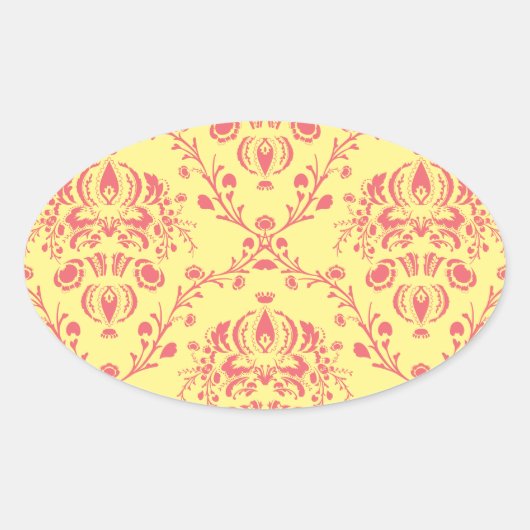 Sticker Ovale Beurre et canneberge Damas (Devant)