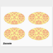 Sticker Ovale Beurre et canneberge Damas (Feuille)