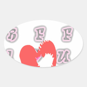Sticker Ovale BFF. Best Friends Forever : I Love You Art Print