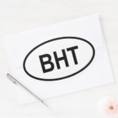 Sticker Ovale Bhoutan "BHT" (Enveloppe)