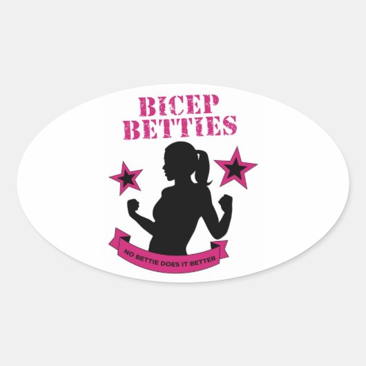 Sticker ovale Bicep Betties (Devant)