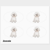 Sticker Ovale Bichon B (Feuille)