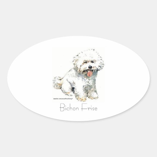 Sticker Ovale Bichon Frise (Devant)