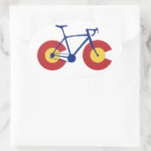 Sticker Ovale Bicyclette Drapeau du Colorado (Sac)