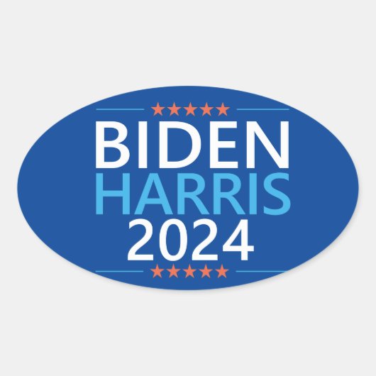 Sticker Ovale Biden Harris 2024 pour l'élection présidentielle a (Devant)