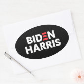 Sticker Ovale Biden / Harris Campagne électorale noir et blanc (Enveloppe)