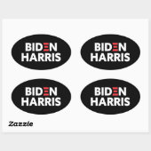 Sticker Ovale Biden / Harris Campagne électorale noir et blanc (Feuille)
