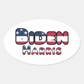 Sticker Ovale Biden Harris soutient l'élection présidentielle am (Devant)