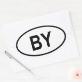 Sticker Ovale Biélorussie "BY" (Enveloppe)