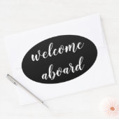 Sticker Ovale bienvenue à bord du script (Enveloppe)