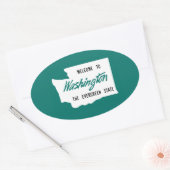 Sticker Ovale Bienvenue à Washington - USA (Enveloppe)