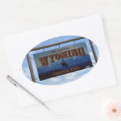 Sticker Ovale Bienvenue au Wyoming (Enveloppe)