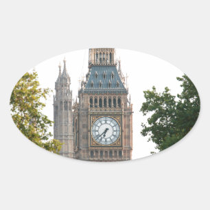 Sticker Ovale Big Ben Londres Angleterre
