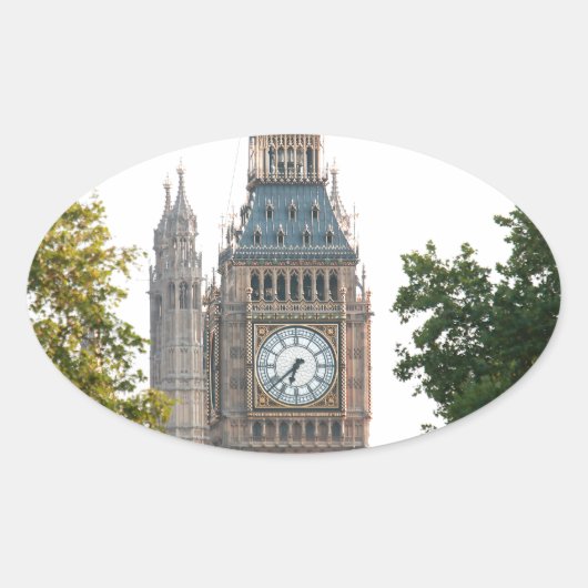Sticker Ovale Big Ben Londres Angleterre (Devant)
