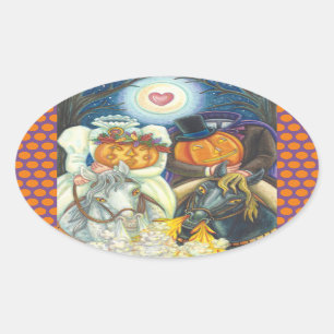 STICKER OVALE BILLETS DE SOMMEIL MARIAGE HALLOWEEN BILLETS