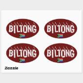 Sticker Ovale Biltong Afrique du Sud Lekker Nourriture Sec Wers (Feuille)