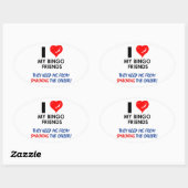 Sticker Ovale BINGO ! Bingo conceptions pour le joueur fabuleux! (Feuille)