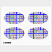 Sticker Ovale Bingo Jeu Motifs Grand (Feuille)