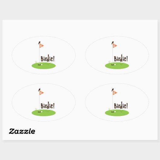 Sticker Ovale Birdie (Feuille)