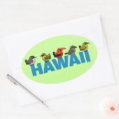 Sticker Ovale Birdorable Hawaii (Enveloppe)