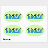 Sticker Ovale Birdorable Hawaii (Feuille)