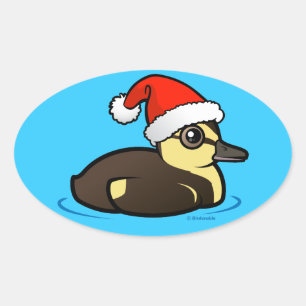 Sticker Ovale Birdorable Père Noël Duckling