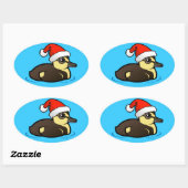 Sticker Ovale Birdorable Père Noël Duckling (Feuille)