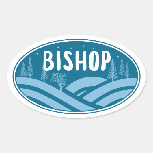 Sticker Ovale Bishop California Outdoors (Devant)