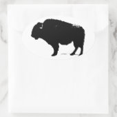 Sticker Ovale Bison de Buffalo Art noir et blanc (Sac)