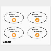 Sticker Ovale Bitcoin est l'argent non fiable (Feuille)