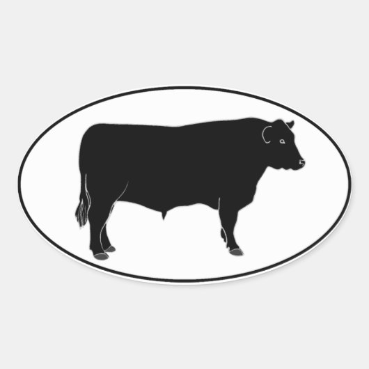 Sticker Ovale Black Angus Bull (Devant)