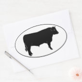 Sticker Ovale Black Angus Bull (Enveloppe)
