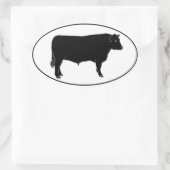 Sticker Ovale Black Angus Bull (Sac)
