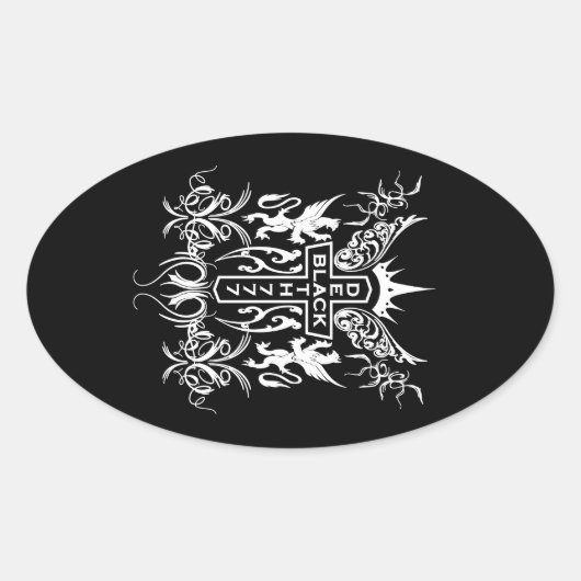 Sticker Ovale Black Death 777 - Croix (Devant)