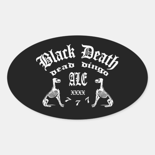 Sticker Ovale Black Death 777 - Dead Dingo Ale (Devant)