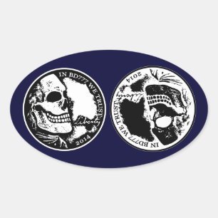 Sticker Ovale Black Death 777 - Liberty