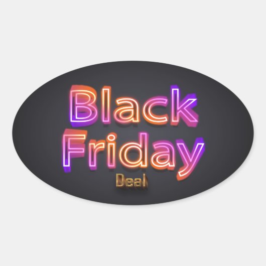 Sticker Ovale Black Friday Deal (néon/or) (Devant)