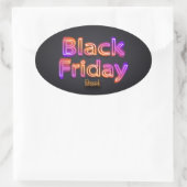 Sticker Ovale Black Friday Deal (néon/or) (Sac)