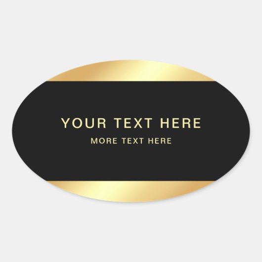 Sticker Ovale Black Gold Elegant Professionnel Modèle moderne (Devant)