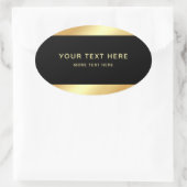 Sticker Ovale Black Gold Elegant Professionnel Modèle moderne (Sac)