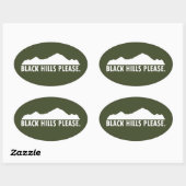 Sticker Ovale Black Hills s'il vous plaît (Feuille)