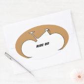 Sticker Ovale Black Outline Brown (Enveloppe)