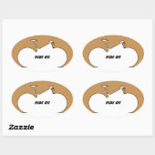 Sticker Ovale Black Outline Brown (Feuille)