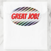 Sticker Ovale Black & Pastel Coloured Lines Motif + BEAU TRAVAIL (Sac)