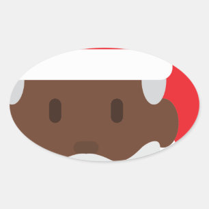 Sticker Ovale black santa claus emoji