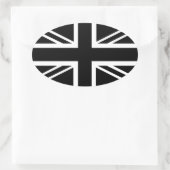 Sticker Ovale BLack & White Classic Union Jack British(UK) Flag (Sac)